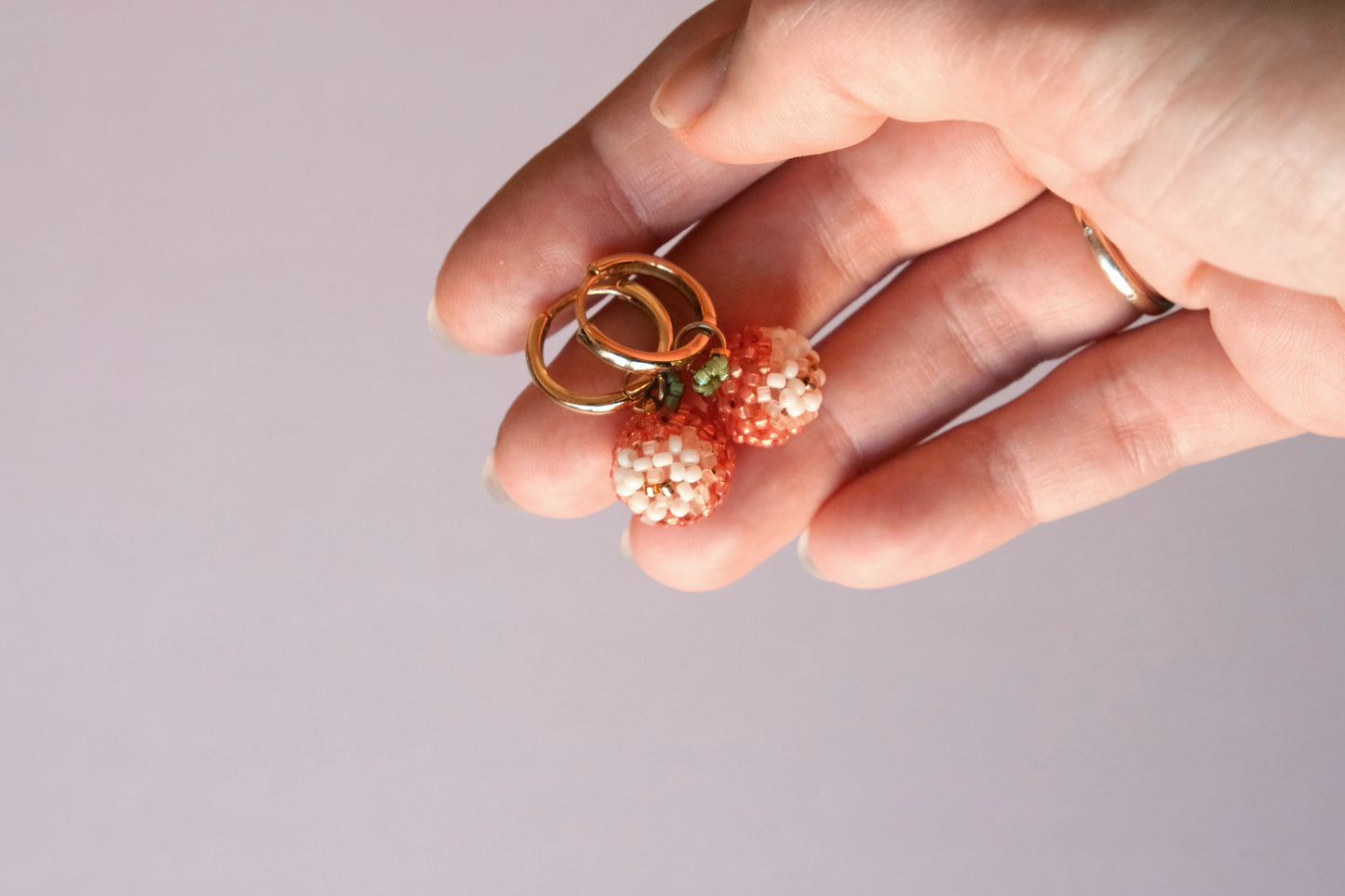 Apple beaded earrings