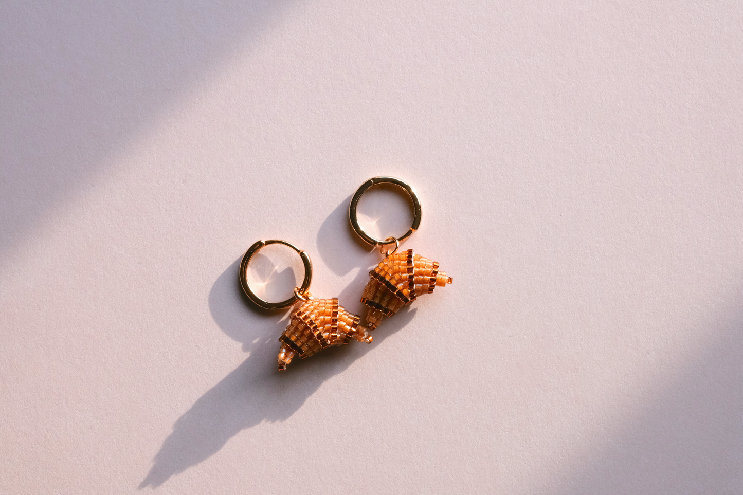 Croissant beaded earrings