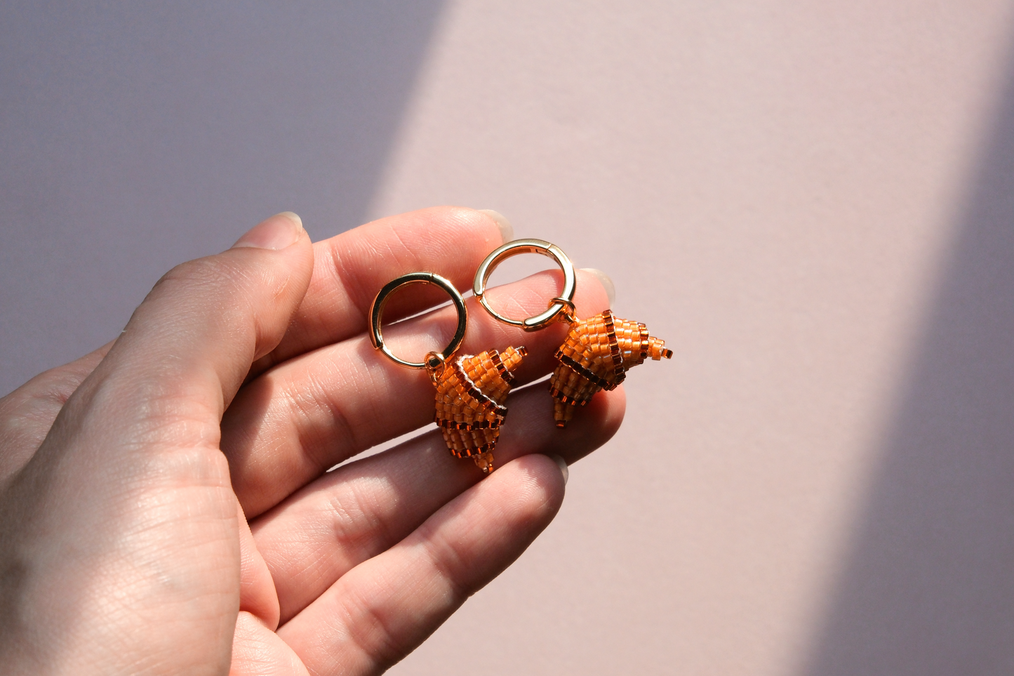 Croissant beaded earrings