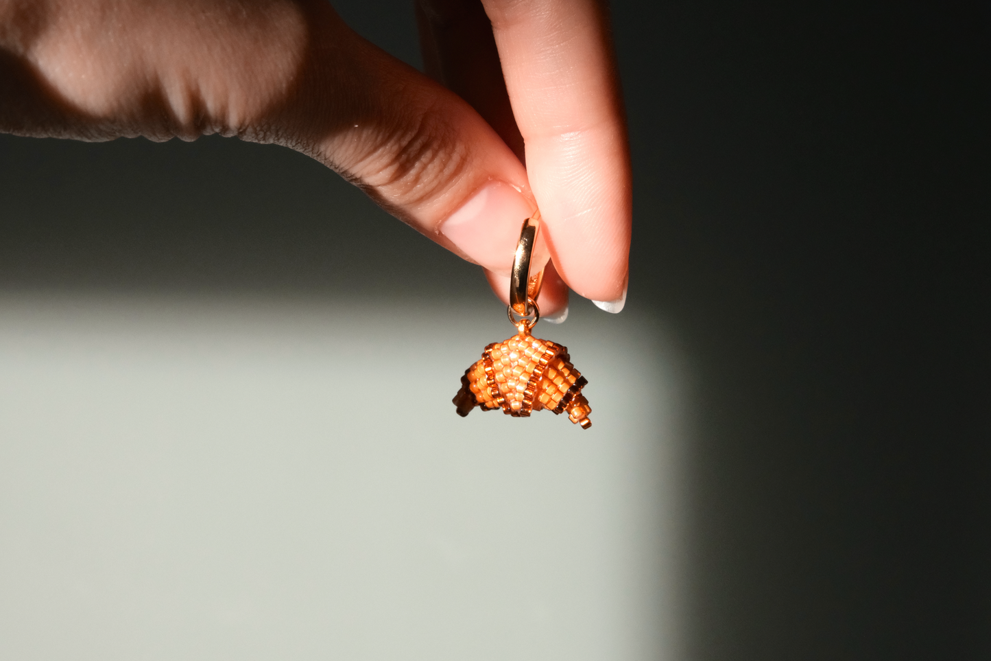 Croissant beaded earrings